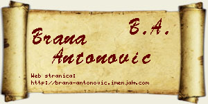 Brana Antonović vizit kartica